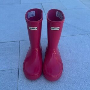 Hunter boots hot pink size 12 girls